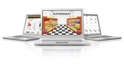 Laptops met online supermarkten erop