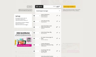 Screenshot website jumbo winkelmandje