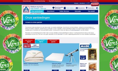 Screenshot aldi website